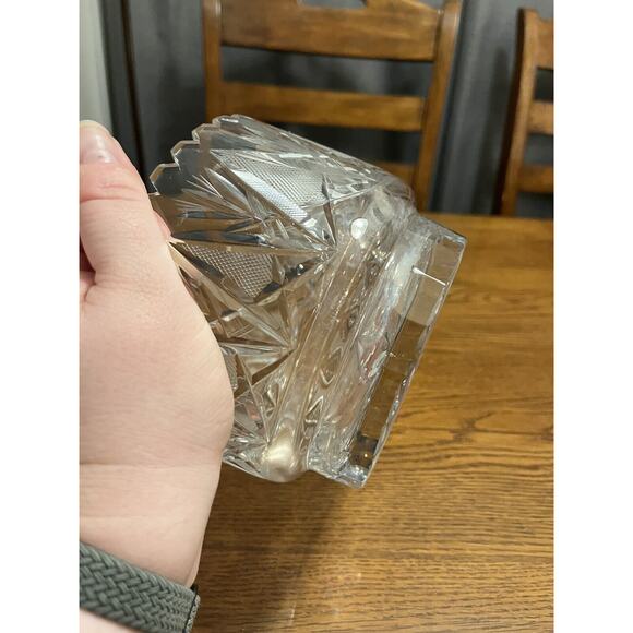 Antique American Brilliant Period Cut Crystal Centerpiece Bowl Sawtooth Edge - Picture 4 of 6